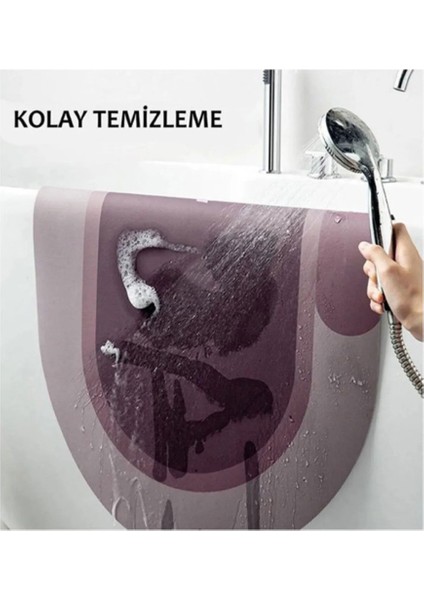 SİHİRLİ AYAKLAR Su Geçirmez Kaydırmaz Banyo Paspası Banyo Halısı Su Emici Kaymaz Siyah Paspas 50X70