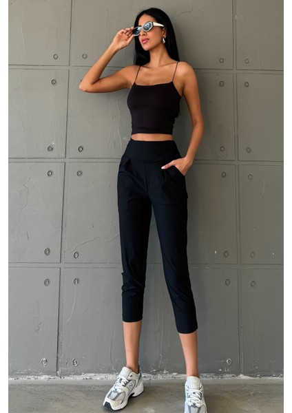 Esnek Ip Aslkılı, Kadın Örme Esnek Crop Top Atlet Bluz @terni