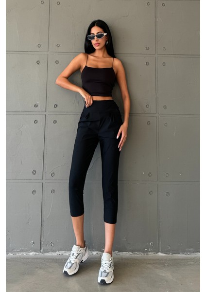 Esnek Ip Aslkılı, Kadın Örme Esnek Crop Top Atlet Bluz @terni