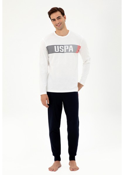 U.S. Polo Assn. Erkek Ekru Pijama Takım 50301720-VR019