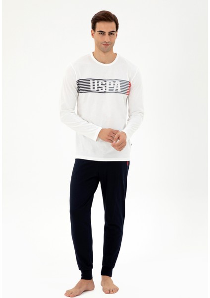 U.S. Polo Assn. Erkek Ekru Pijama Takım 50301720-VR019