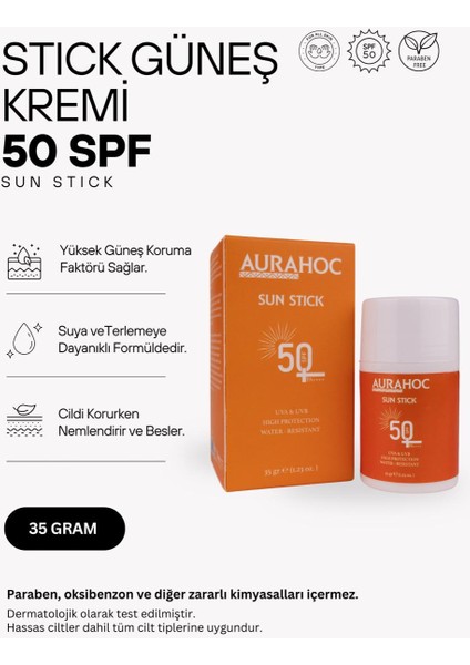 Leke Karşıtı Stick Güneş Kremi - 35gr | Spf 50 Mineral Filtreli Yüksek Koruma