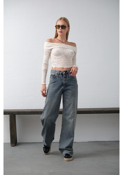 Bol Kesim Ekstra Yüksek Bel Rahat Fit Geniş Paça Baggy Jean Kot Salaş Kadın Pantolon @crotone indirimleri