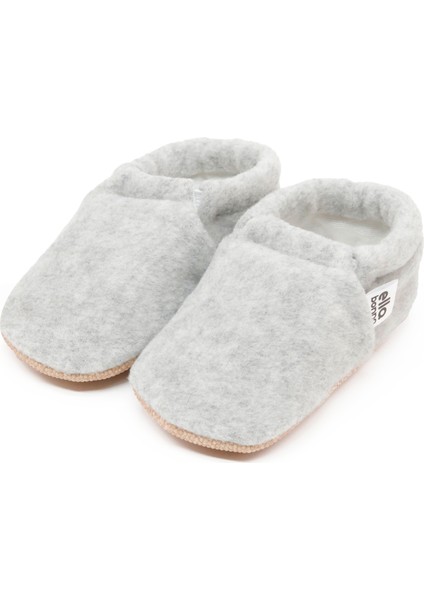 Polar Bebek Pandufu Ev Patiği, Kaydırmaz Taban, Organik Pamuk Astar Kreş Ayakkabısı, Gri