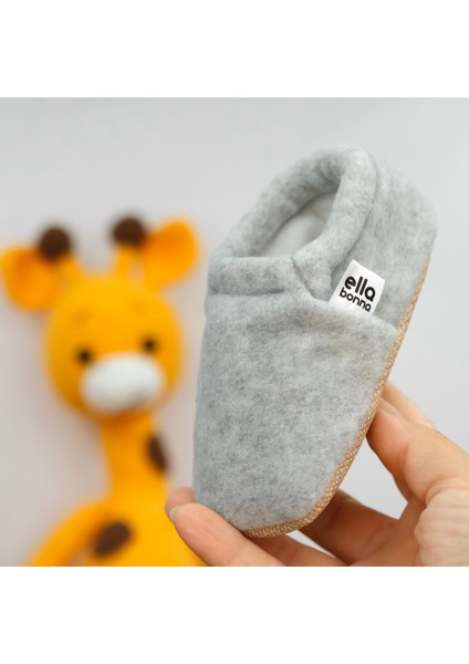 Polar Bebek Pandufu Ev Patiği, Kaydırmaz Taban, Organik Pamuk Astar Kreş Ayakkabısı, Gri fırsatları