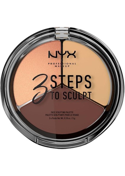 NYX Professional Makeup 3'lü Kontür Paleti - 3 Steps To Sculpt Medium 800897098346