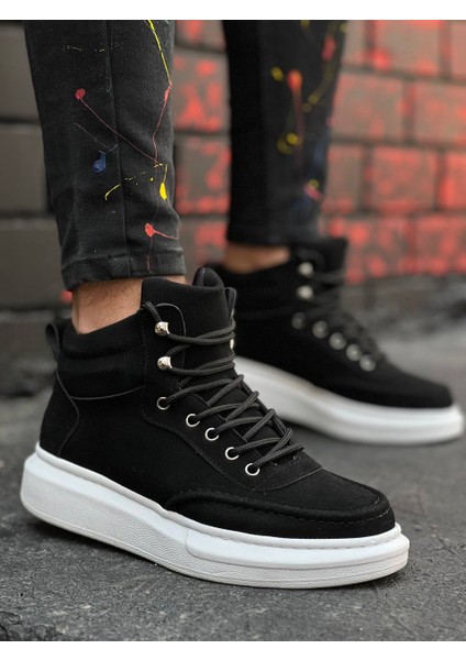 KB-0994 Siyah Süet Yüksek Taban Erkek Bilek Bot