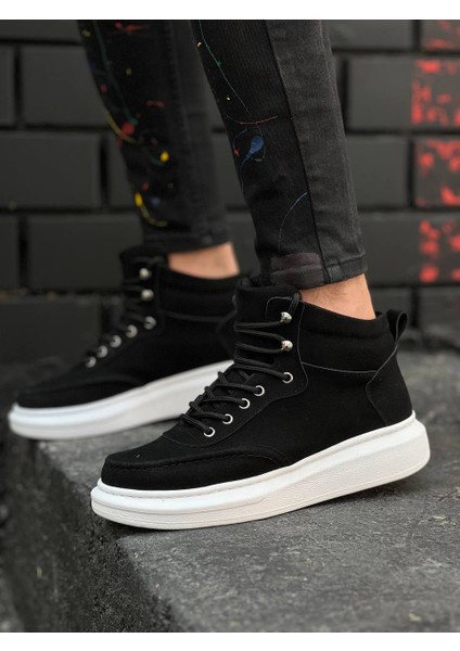 KB-0994 Siyah Süet Yüksek Taban Erkek Bilek Bot modelleri