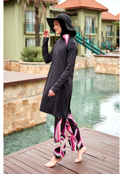 Likralı Siyah Tam Kapalı Tesettür Mayo M2479 modelleri