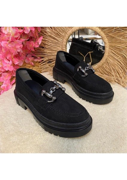 Kadın Tokalı Yüksek Taban Loafer L-0187