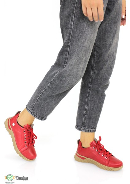 Kadın Hakiki Deri Günlük Bağcıklı Ortopedik Spor Tarz Mevsimlik Ayakkabı M25/KA3585 fırsatları