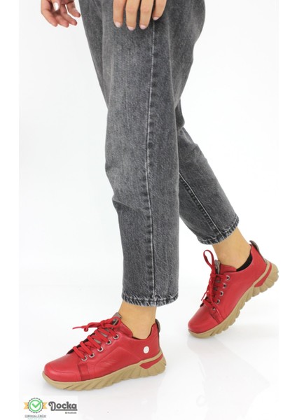 Kadın Hakiki Deri Günlük Bağcıklı Ortopedik Spor Tarz Mevsimlik Ayakkabı M25/KA3585 indirimleri