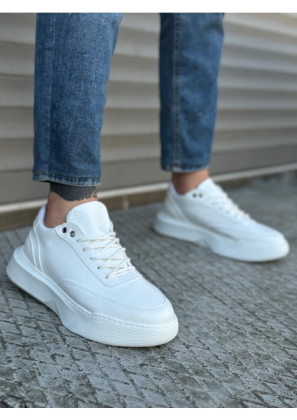 BA0354 Günlük Bağcıklı Erkek Yüksek Taban Beyaz Spor Ayakkabı modelleri