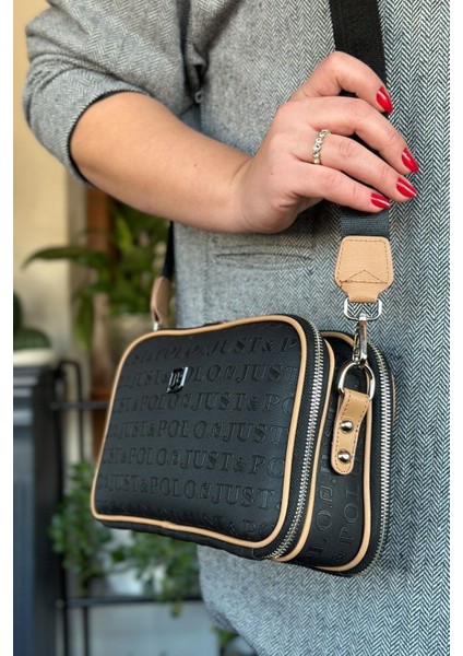 Kadın Kahvetaba 5 Bölmeli Ayarlanabilir Uzun Askılı Omuz Çantası Postacı Çantası