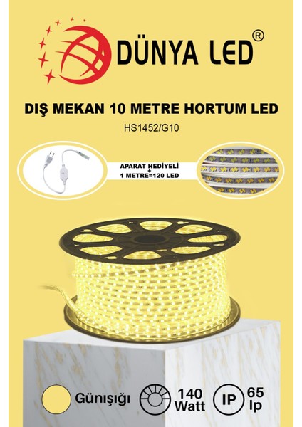 Meg Light Store 220V Trafosuz Günışığı Şerit LED 10MT