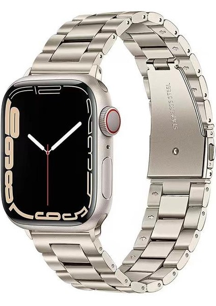 Apple Watch 10 42 mm Uyumlu Metal Kordon Paslanmaz Çelik Baklalı Model Kayış fiyatları