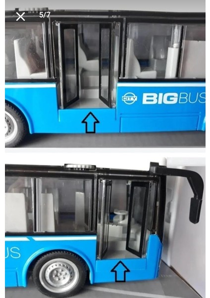 Otobüs Işıklı Sesli Kırılmaz Büyük Oyuncak Yolcu Otobüsü Kapılar Açılır Bus