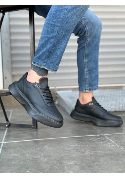 BA0354 Günlük Bağcıklı Erkek Yüksek Siyah Taban Spor Ayakkabı fırsatları