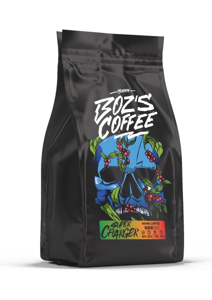 Bozs Coffee Super Charger 500 gr Yüksek Kafeinli Sporcu Kahvesi / Filtre Çekirdek Kahve /