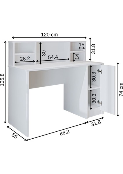 Paris Çalışma Masası , Çocuk Çalışma Masası, Ofis Masası, Bilgisayar Masası 120 cm