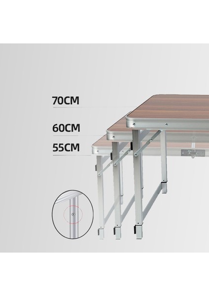 Funky Chaırs Tabureli Deluxe Katlanabilir Piknik Masası Seti Kahverengi