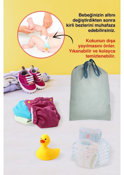 Kumaş Mayo Torbası Bebek Bezi Torbası Kirli Temiz Kıyafet Torbası Valiz Içi Organizer Oyuncak Torba
