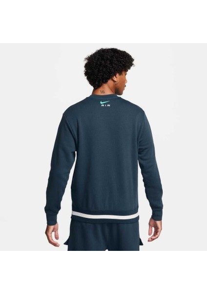 FN7692 Nike Sportswear Swoosh Air Graphic Fleece Crew-Neck Perkek Mavi Polarlı Sweatshirt