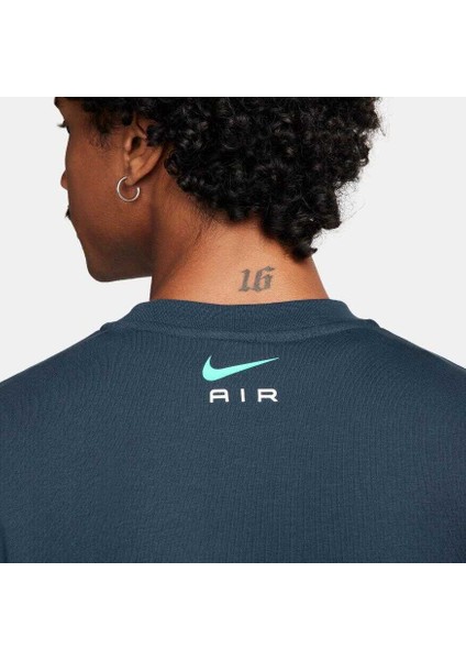 FN7692 Nike Sportswear Swoosh Air Graphic Fleece Crew-Neck Perkek Mavi Polarlı Sweatshirt