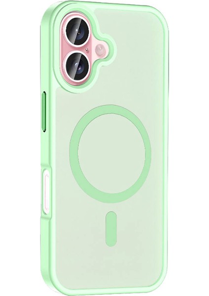 iPhone 16 Kılıf Sio Wireless Şarj Özellikli Mat Arka Yüzey + Ekran Koruyucu