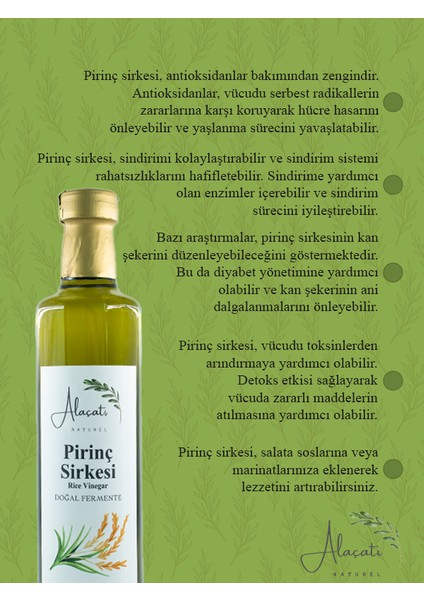 Pirinç Sirkesi 500 ml modelleri
