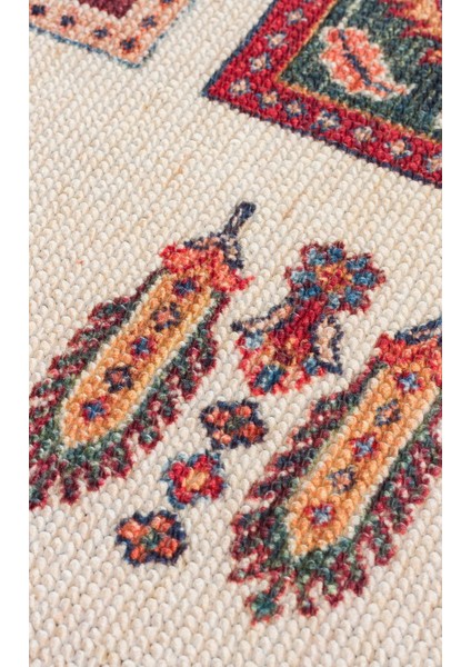 Elista ELS103 Cream Multy Loop Dokuma Yıkanabilir Otantik Kilim fırsatları