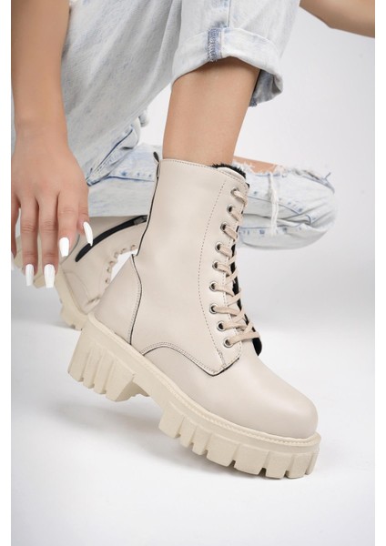 Just Kalın Taban Fermuarlı Bağcıklı Kadın Postal Bot modelleri