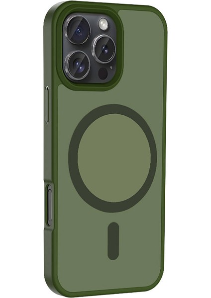 iPhone 16 Pro Kılıf Sio Wireless Şarj Özellikli Mat Arka Yüzey