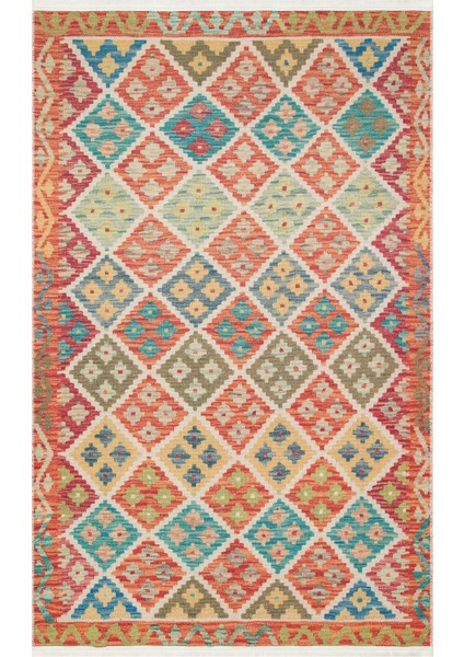 Elista ELS104 Cream Multy Loop Dokuma Yıkanabilir Otantik Kilim