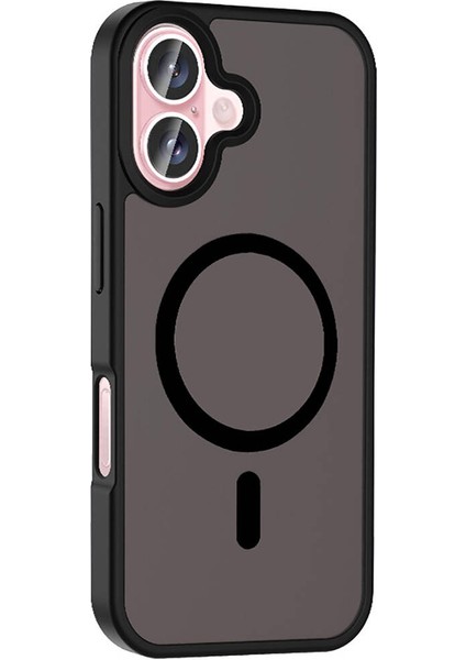 iPhone 16 Kılıf Sio Wireless Şarj Özellikli Mat Arka Yüzey + Ekran Koruyucu