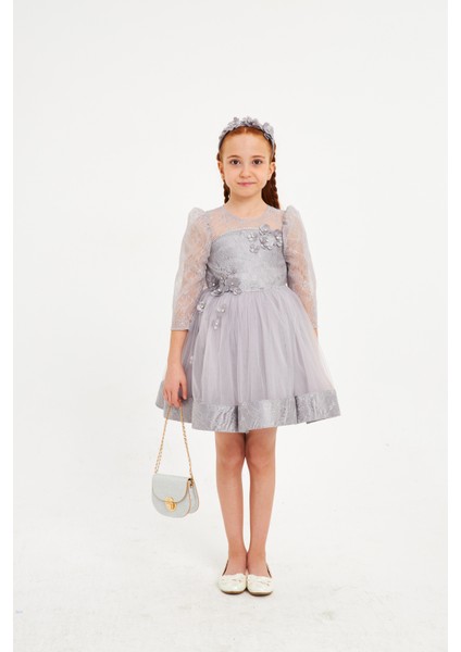 Özel Tasarım Robası Dantelli Çiçekli Taşlı Çantalı Abiye fırsatları