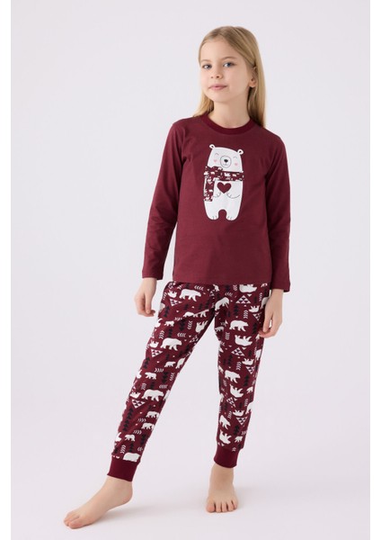 3107 Kız Çocuk Uzun Kol Pijama Takım