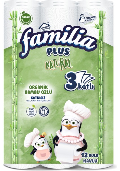 Natural Kağıt Havlu 12'li Bambu Özlü