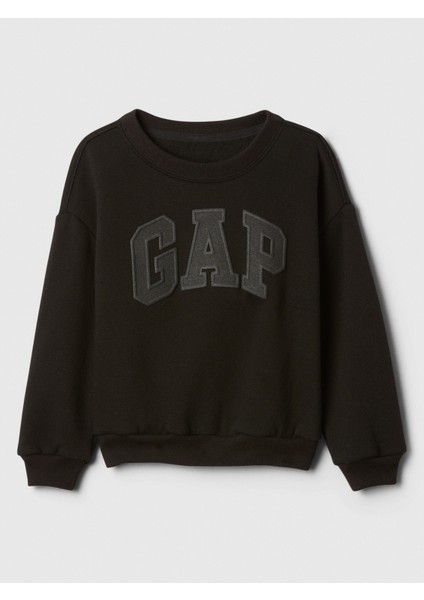 Erkek Bebek Siyah Logo Relaxed Fleece Sweatshirt