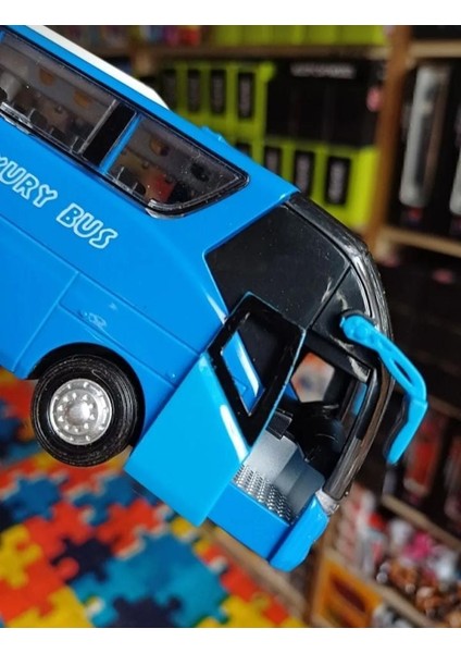 Metal Yolcu Otobüsü Dıecast Koleksiyon Bagaj Kapı Açılır Sesli Farlı Oyuncak Araba Bus