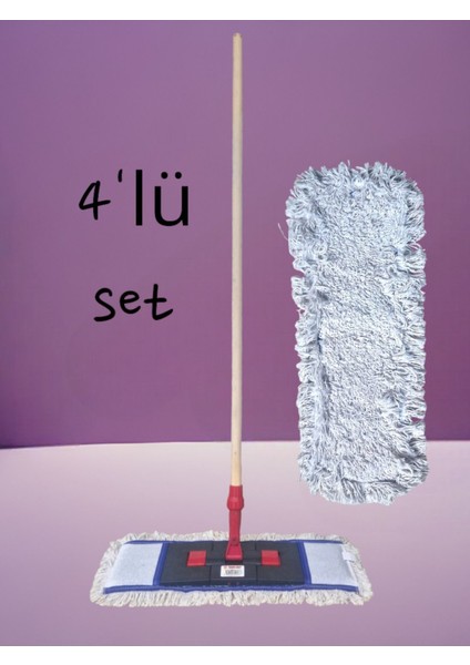 Pratik Mop Seti, Yedek Paspas ve Sap Takımı, Temizlik Kolaylığı, Renk: Beyaz
