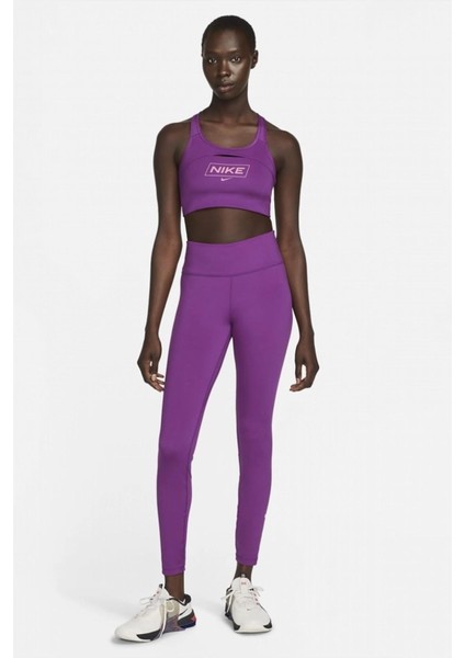 Pro Dri Fit Swoosh Sports Bra In Viotech Cave Purple Orta Destekli Dolgusuz Grafik Kadın Spor Sütyeni Mor fırsatları