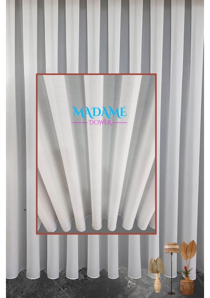 Madame Dower Taç Silk Ipek Tül Perde 1x3 Sık Pile - Extra Gramajlı - Kırışmaz Ütü Gerektirmez