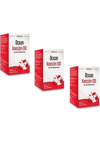 Orzax Ocean Koenzim Q10 100MG 30 Kapsül 3'lü Paket fiyatları