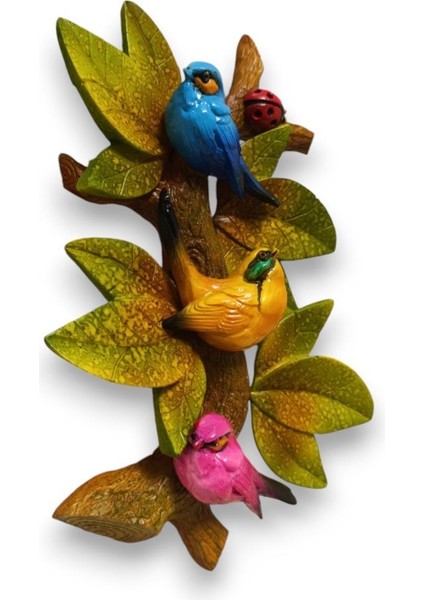 Dekoratif Canlı Renk Sevimli Kuşlar Figürlü Duvar Süsü Zarif Ev Ve Bahçe Dekorasyonu Için Şık Aksesuar