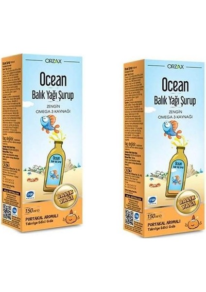 Balık Yağı Şurubu Portakal Aromalı 150ML 2 Adet