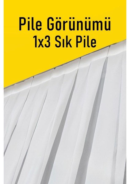 Taç Silk Ipek Tül Perde 1x3 Sık Pile - Extra Gramajlı - Kırışmaz Ütü Gerektirmez