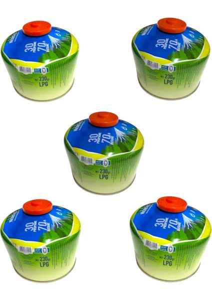 Gaz Kartuş 230GR 5 Adet Nurgaz Vidalı Gaz Kartuşu