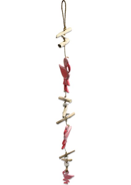 Ahşap Askılı Flamingo Duvar Dekoru