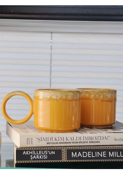 Artistik Yuvarlak Kulp 2 Li Kupa- Sunflowers